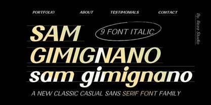 Sam Gimignano Italic Font Poster 1