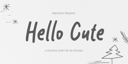 Hello Cute Font Poster 1