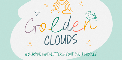 Golden Clouds Font Poster 1