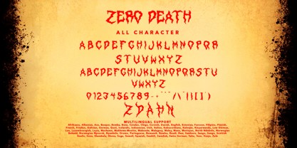 Zero Death Font Poster 7