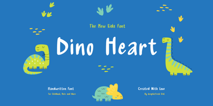 Dino Heart Font Poster 1