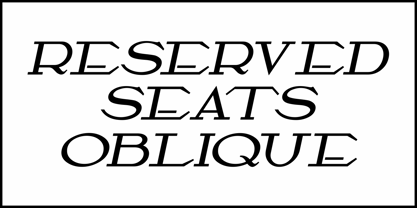 Reserved Seats JNL Font Poster 4