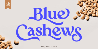 Al Blue Cashews Font Poster 1
