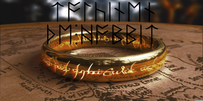 Ongunkan Tolkien English Runic Fuente Póster 10
