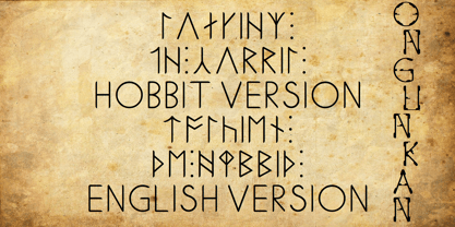 Ongunkan Tolkien English Runic Fuente Póster 1