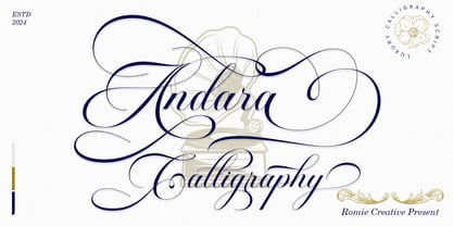 Andara Calligraphy Script Fuente Póster 1