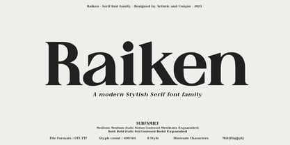 Raiken Font Poster 1