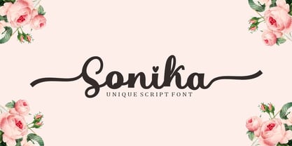 Sonika Script Font Poster 1