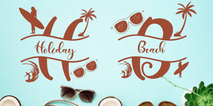 Summer Style Monogram Font Poster 2