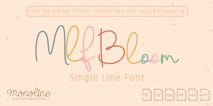 MLF Bloom Single Line Font Poster 1