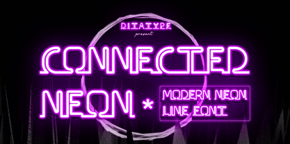 Connected Neon Font Poster 1