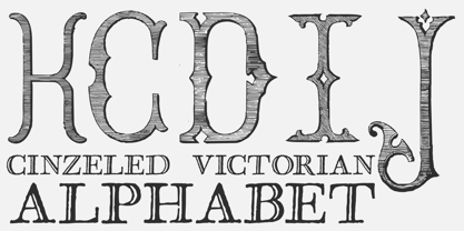 Cinzeled Victorian Alphabet Font Poster 2