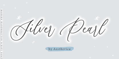 Silver Pearl Font Poster 1