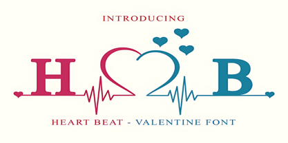Heart Beat Love Font Poster 1