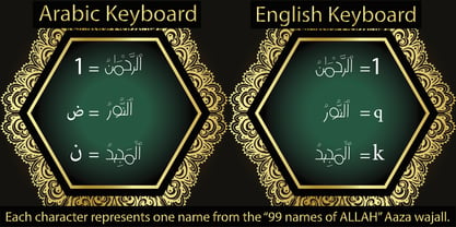 99 Names of ALLAH Kids Font Poster 2