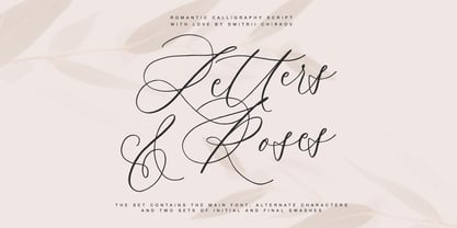 Letters and Roses Font Poster 1