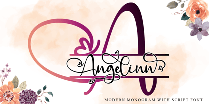 Angelynn Monogram Font Poster 1