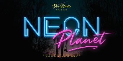 Neon Planet Fuente Póster 1