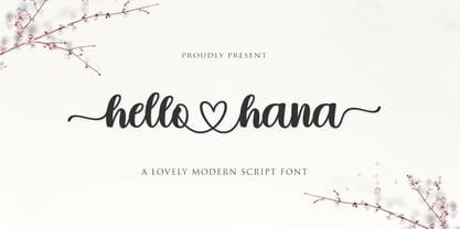 Hello Hana Script Font Poster 1