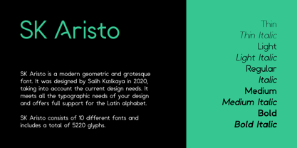 SK Aristo Font Poster 3