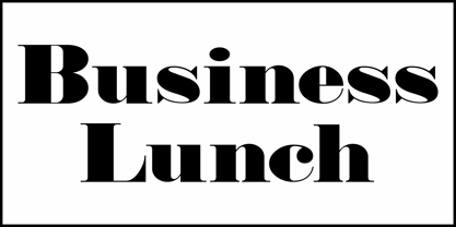 Business Lunch JNL Font Poster 2