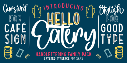 Hello Eatery Family Font Poster 1