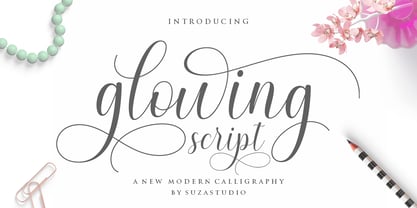 Glowing Script Font Poster 1