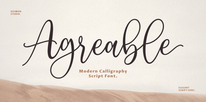 Agreable Modern Script Font Fuente Póster 1