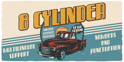 Eight Cylinder Font Poster 1