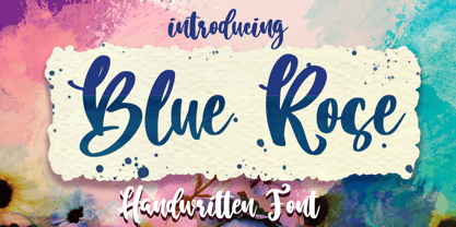 Blue Rose Font Poster 1