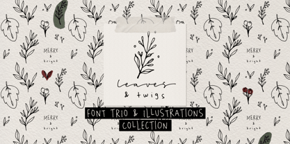 Leaves and Twigs Font Poster 1