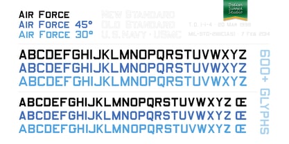 Air Force 30 Stencil Font Poster 4