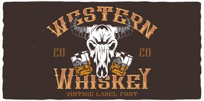 Western Whiskey Font Poster 1