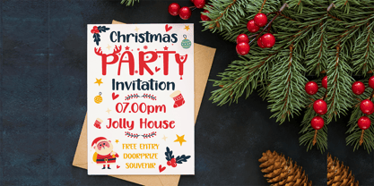 Happy Christmas Party Font Poster 3