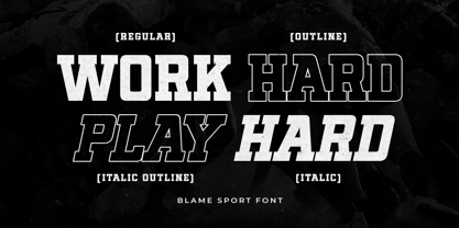 Blame Sport Font Poster 10