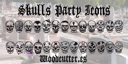 Skulls Party Icons Police Poster 5