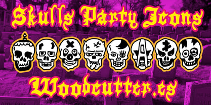 Skulls Party Icons Police Poster 6