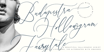 Budapestra Hollowgram Fairytale Font Poster 1