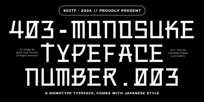 403 Monosuke Font Poster 1