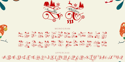 Samantha Christmas Monogram Font Poster 5