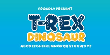 T Rex Dinosaur Font Poster 4