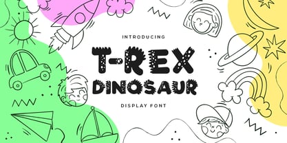 T Rex Dinosaur Font Poster 2