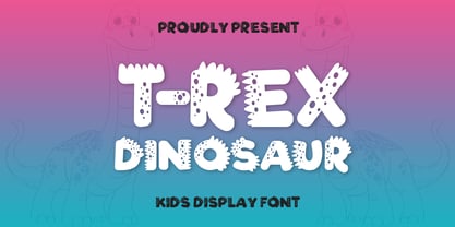 T Rex Dinosaur Font Poster 3