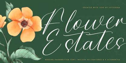 Flower Estates Font Poster 1