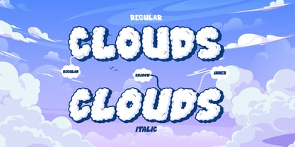 Clouds well Font Poster 3