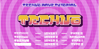 Techno Wave Font Poster 5