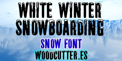 White Winter Snowboarding Fuente Póster 1