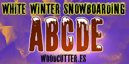 White Winter Snowboarding Fuente Póster 5