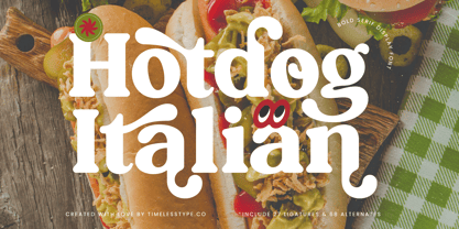 Hotdog Italian Font Poster 1