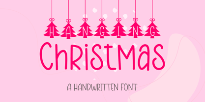 Hanging Christmas Tr Font Poster 1